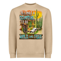 Mushroom If Was A Cowgirl I'd Be Wild And Free Heavyweight Sweatshirt - FaDigitalArtStudio