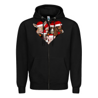 Black farm animals christmas Zipper Hoodie - CowhideDigitalArt