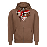 Chestnut farm animals christmas Zipper Hoodie - CowhideDigitalArt
