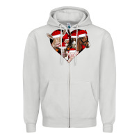 Dove Grey farm animals christmas Zipper Hoodie - CowhideDigitalArt
