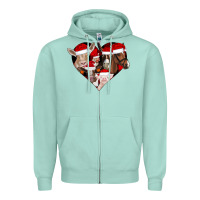 Seafoam farm animals christmas Zipper Hoodie - CowhideDigitalArt