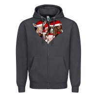 Smoke farm animals christmas Zipper Hoodie - CowhideDigitalArt