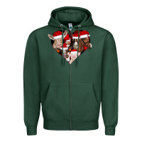 Sports Green farm animals christmas Zipper Hoodie - CowhideDigitalArt