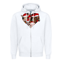 White farm animals christmas Zipper Hoodie - CowhideDigitalArt