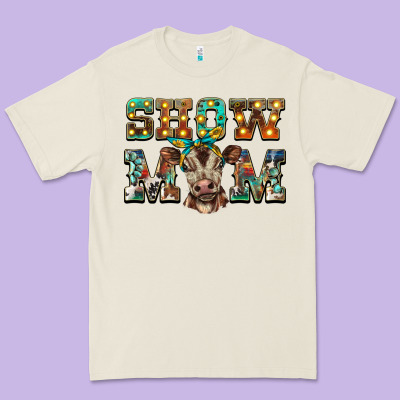 Show Mom Brown Calf Premium Tee Designed By Barkaloodesign