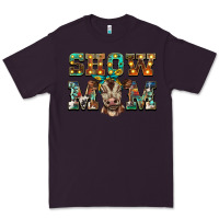 Plum show mom brown calf Premium Tee - BarkalooDesign