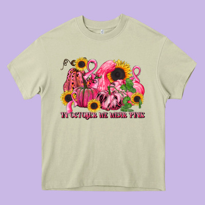 In October We Wear Pink Heavy Core Tee Designed By Lillyallendesigns