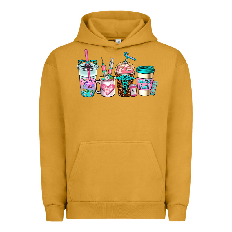 Nurse Fuel Coffee Cups Urban Hoodie by AdoDesignShop | Teevron