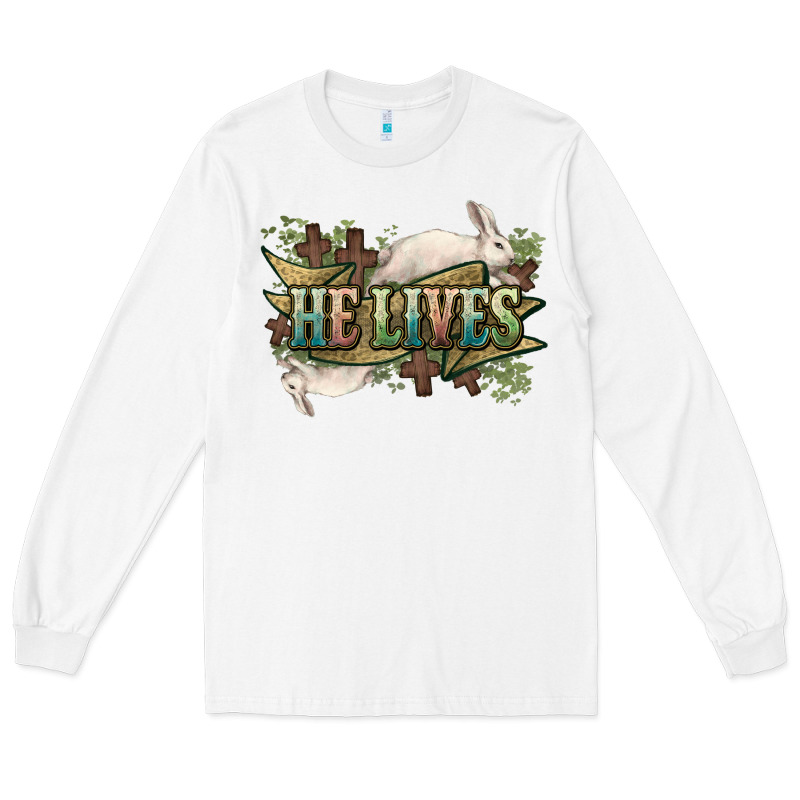 He Lives Easter Day Long Sleeve Tee by HowdyJamesFarm | Teevron