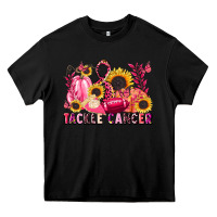 Black tackle cancer Heavy Core Tee - LillyAllenDesigns