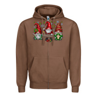 Chestnut christmas gnomes celebration Zipper Hoodie - CowhideDigitalArt