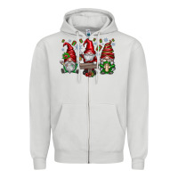 Dove Grey christmas gnomes celebration Zipper Hoodie - CowhideDigitalArt