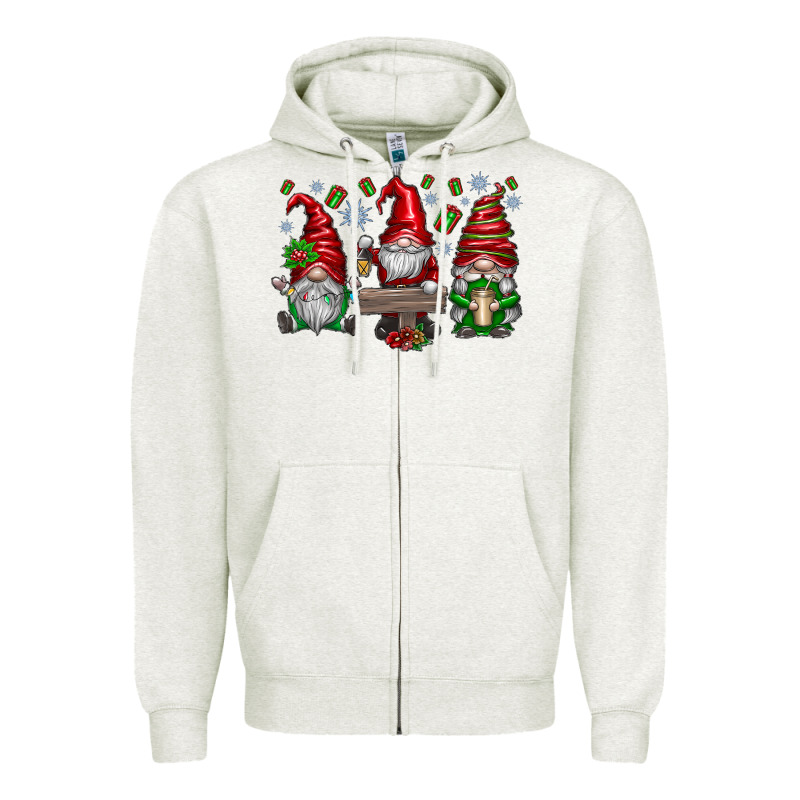 Christmas Gnomes Celebration Zipper Hoodie by CowhideDigitalArt | Teevron