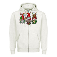 Oatmeal Heather christmas gnomes celebration Zipper Hoodie - CowhideDigitalArt