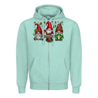 Seafoam christmas gnomes celebration Zipper Hoodie - CowhideDigitalArt