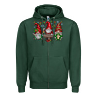 Sports Green christmas gnomes celebration Zipper Hoodie - CowhideDigitalArt