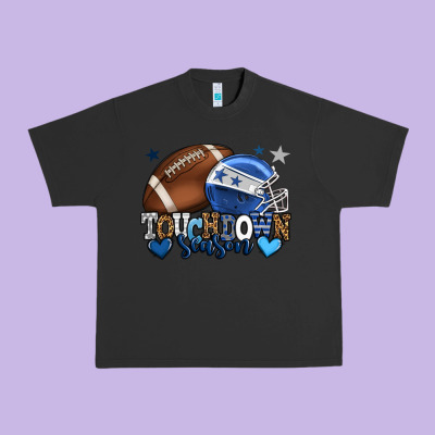 Touchdown Season American Football Blue Team Color Urban Heavy Tee Designed By Howdyjamesfarm