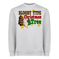 Heather Grey Bloody Type Christmas Tree Heavyweight Sweatshirt - FaDigitalArtStudio