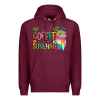 Burgundy iced coffee and sunshine summer Premium Hoodie - Jasminsmagicworld
