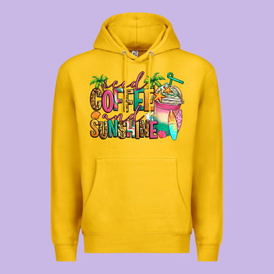 Iced Coffee And Sunshine Summer Premium Hoodie Designed By Jasminsmagicworld