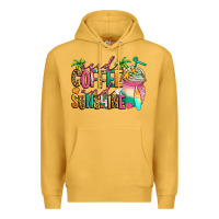 Mustard iced coffee and sunshine summer Premium Hoodie - Jasminsmagicworld