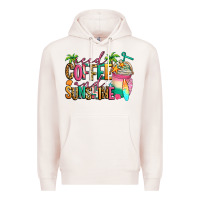 Pale Pink iced coffee and sunshine summer Premium Hoodie - Jasminsmagicworld