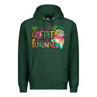 Sports Green iced coffee and sunshine summer Premium Hoodie - Jasminsmagicworld