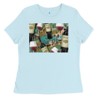 Baby Blue California Wine with Leopard Background Ladies Tee - Bettercallsaul
