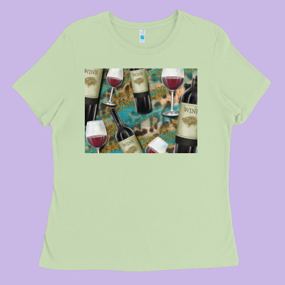 California Wine With Leopard Background Ladies Tee Designed By Bettercallsaul