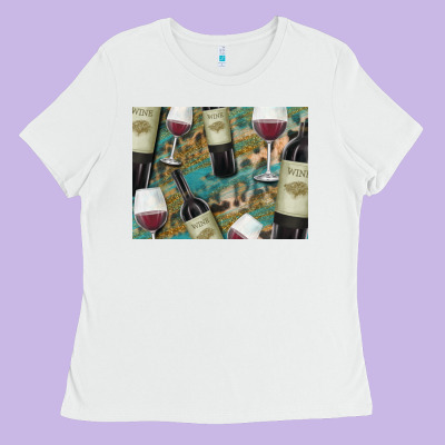 California Wine With Leopard Background Ladies Tee Designed By Bettercallsaul