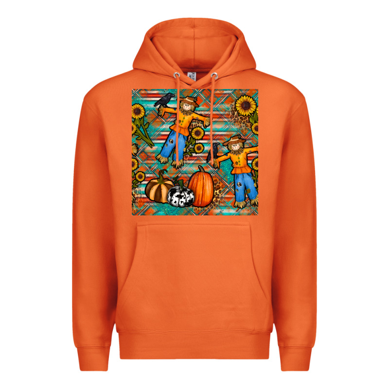Fall Scarecrow Seamless Pattern Premium Hoodie by BundleAndBundleShop | Teevron