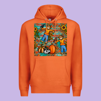 Fall Scarecrow Seamless Pattern Premium Hoodie Designed By Bundleandbundleshop