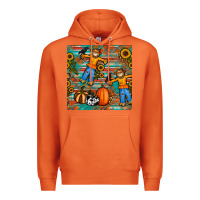 Carrot fall scarecrow seamless pattern Premium Hoodie - BundleAndBundleShop