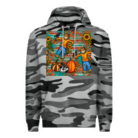 Slate Camo fall scarecrow seamless pattern Premium Hoodie - BundleAndBundleShop