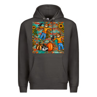 Smoke fall scarecrow seamless pattern Premium Hoodie - BundleAndBundleShop
