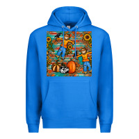 True Royal fall scarecrow seamless pattern Premium Hoodie - BundleAndBundleShop