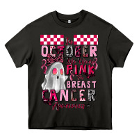 Asphalt pink ghost breast cancer awareness Heavy Core Tee - LillyAllenDesigns
