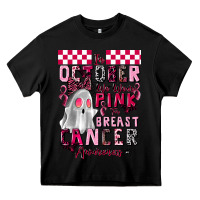 Black pink ghost breast cancer awareness Heavy Core Tee - LillyAllenDesigns