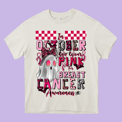 Pink Ghost Breast Cancer Awareness Heavy Core Tee Designed By Lillyallendesigns