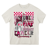 Cream pink ghost breast cancer awareness Heavy Core Tee - LillyAllenDesigns