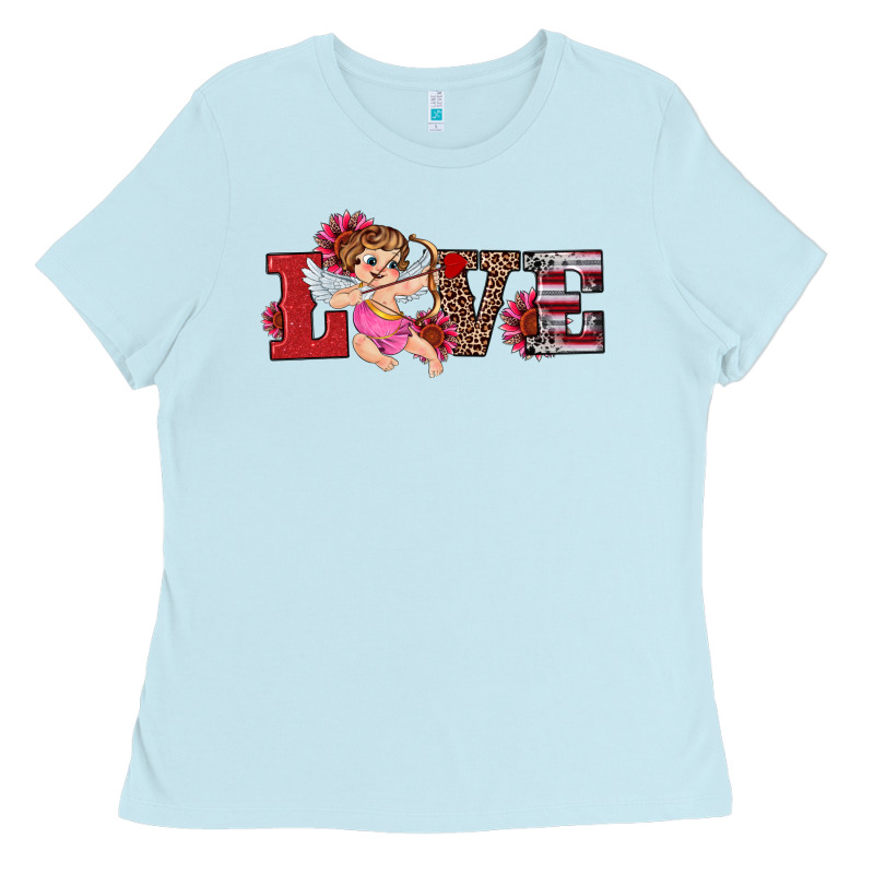 Valentine's Day Cupid Sunflowers Love Ladies Tee by RanaPortraitStore | Teevron