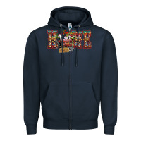 Navy home Christmas farm animals Zipper Hoodie - CowhideDigitalArt