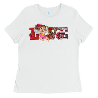 White valentine's day cupid sunflowers love Ladies Tee - RanaPortraitStore