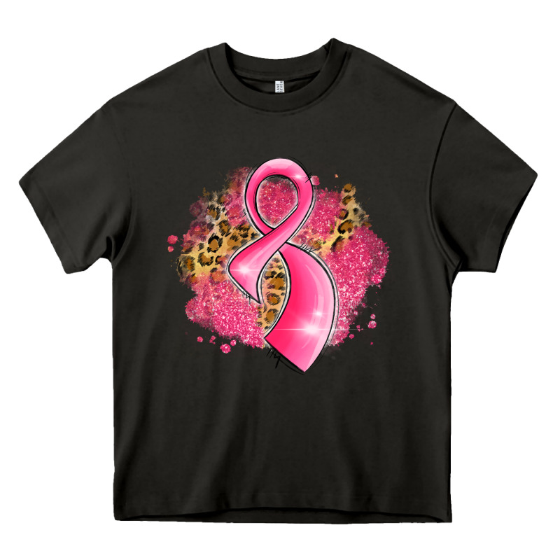 Breast Cancer Awareness Ribbon With Glitter Pink L Heavy Core Tee by LillyAllenDesigns | Teevron