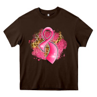 Chocolate Brown breast cancer awareness ribbon with glitter pink l Heavy Core Tee - LillyAllenDesigns