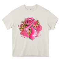 Cream breast cancer awareness ribbon with glitter pink l Heavy Core Tee - LillyAllenDesigns