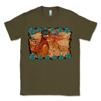 Army Green chicken western Classic Tee - RacoonDesign
