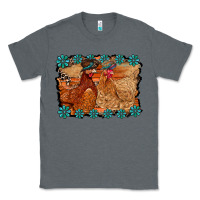 Charcoal Heather chicken western Classic Tee - RacoonDesign