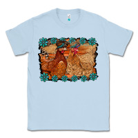 Dusty Blue chicken western Classic Tee - RacoonDesign