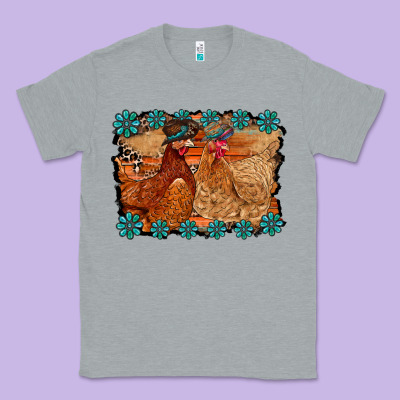 Chicken Western Classic Tee Designed By Racoondesign